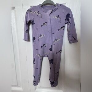 Kyte BABY Lavender Shark Print Footie